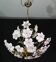 Charming Murano Vintage Chandelier White and Pink Flowers