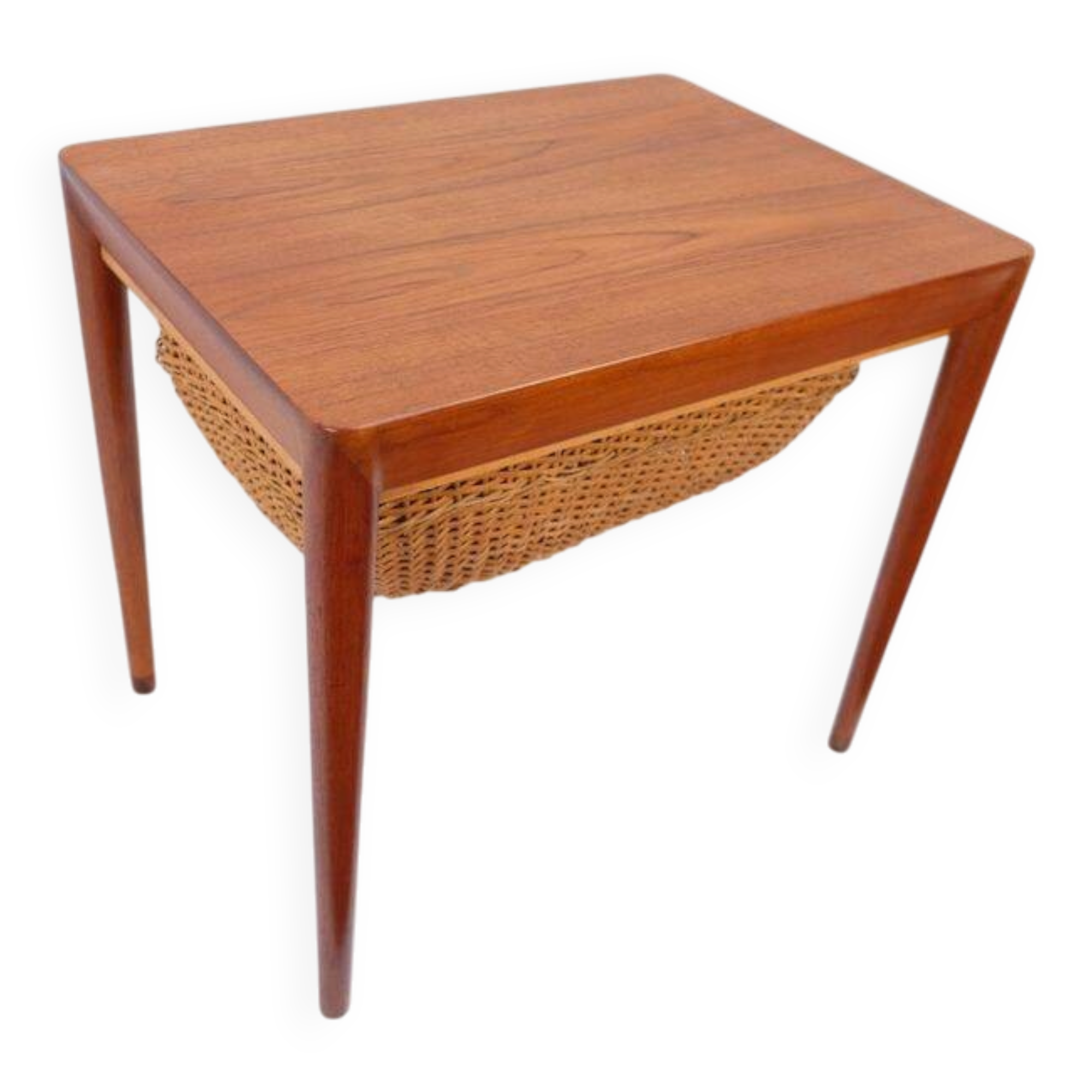 Mid-20th century Danish sewing table/side table in teak, Haslev Hansen
