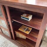 Mahogany sideboard with sliding glass doors