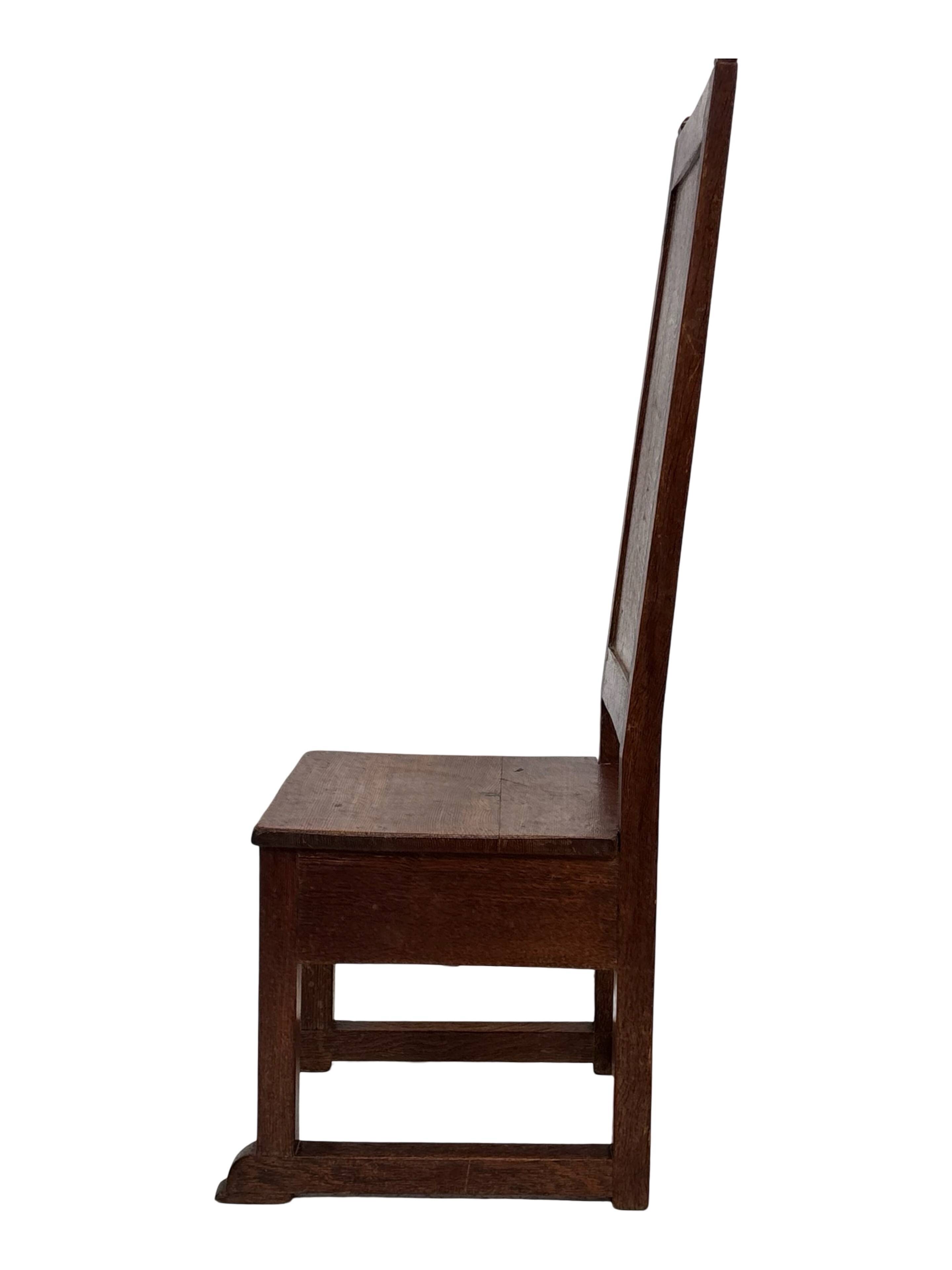 Art Deco High Back chair in oak minimalist design