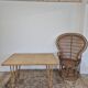 Rattan compass leg dining table, 1950s