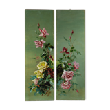 Pair of roses paintings-circa 1900