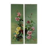 Pair of roses paintings-circa 1900