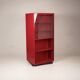 Double-face rotating display cabinet in red lacquer by Arflex, 1980s