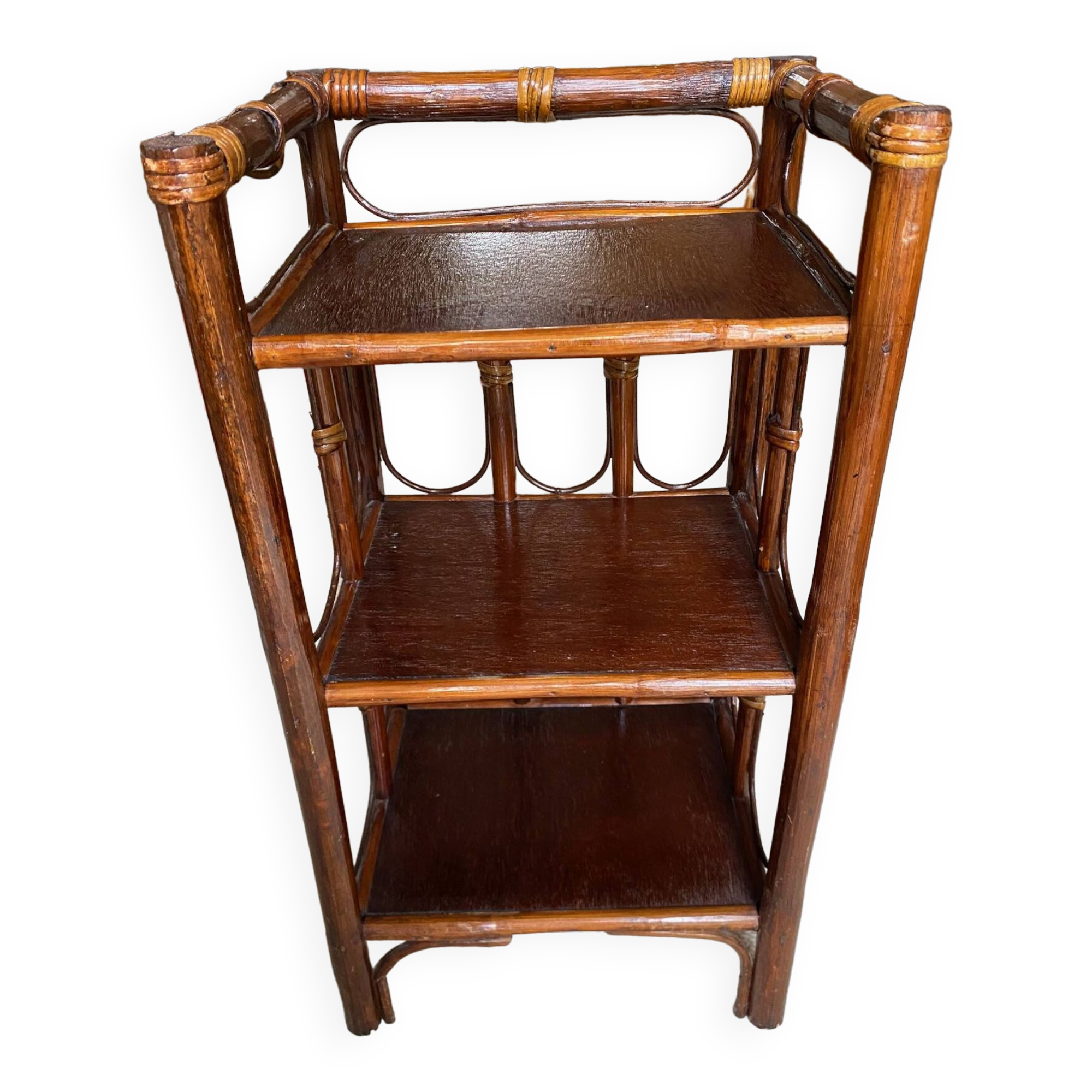 Cane bedside table - vintage
