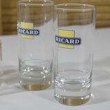 Carafe Ricard asymétrique et 3 verres tubes
