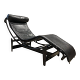 Chaise salon cassina lc4 le corbusier cuir rare cadre noir authentique