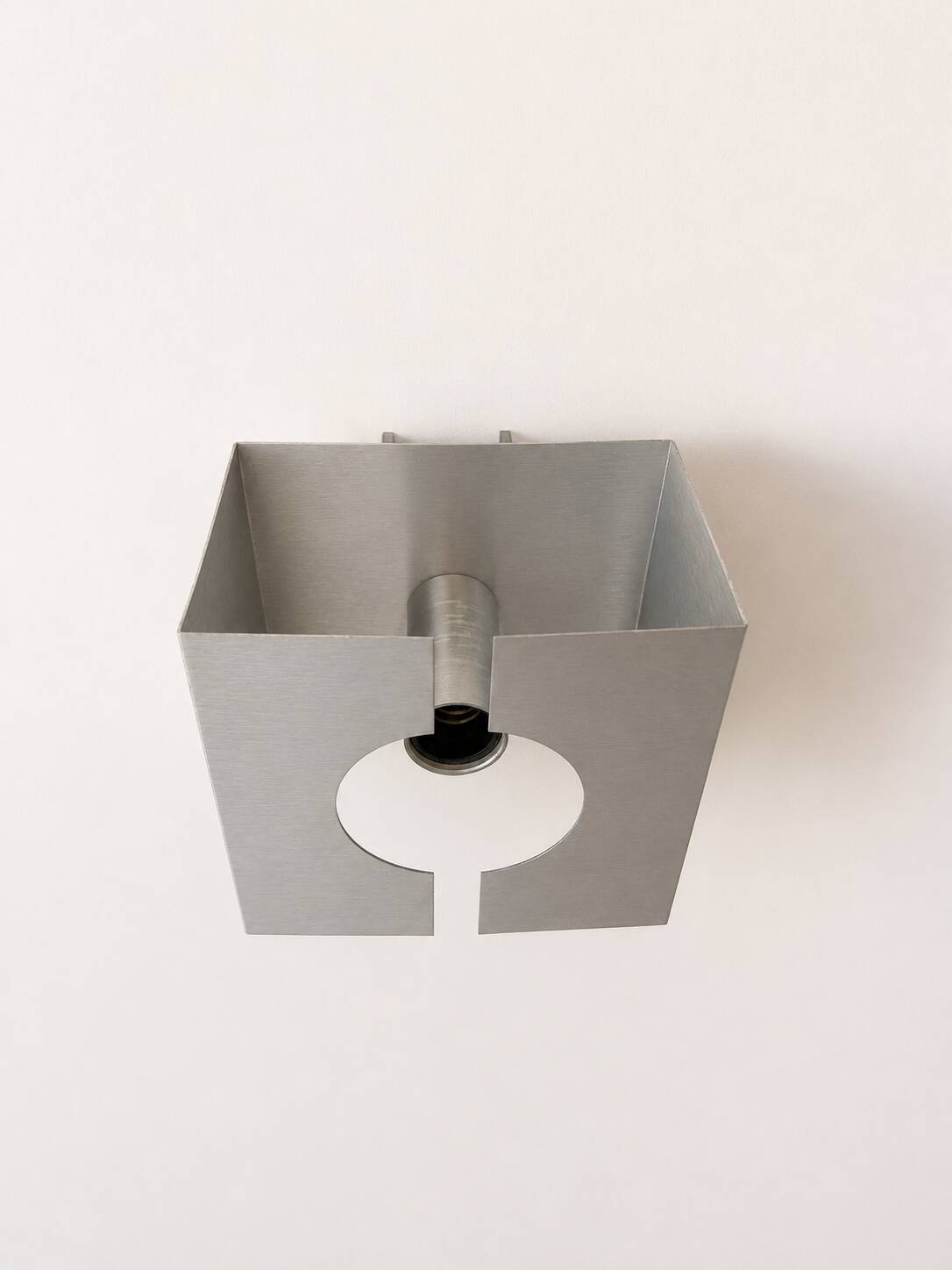 Pair of vintage wall sconces, brushed metal, France, 1970.