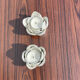 Pair of ceramic flower candle holders handcrafted