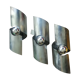 3 frosted steel sconces 70s