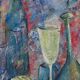 Tableau nature morte style cubiste signé