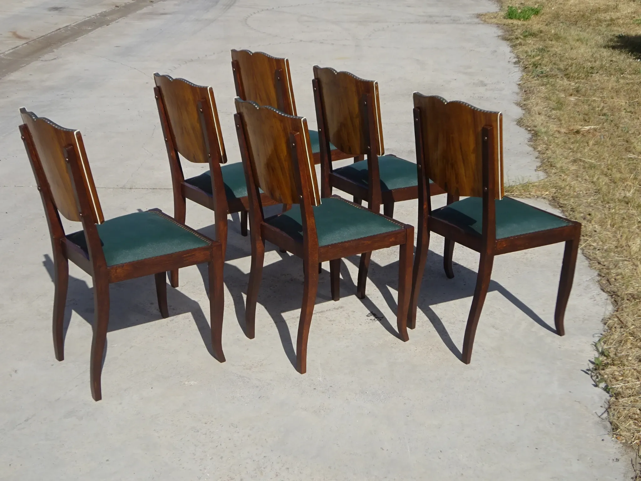 Chaises Art Déco restaurées, lot de 6