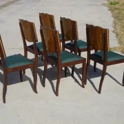 Chaises Art Déco restaurées, lot de 6