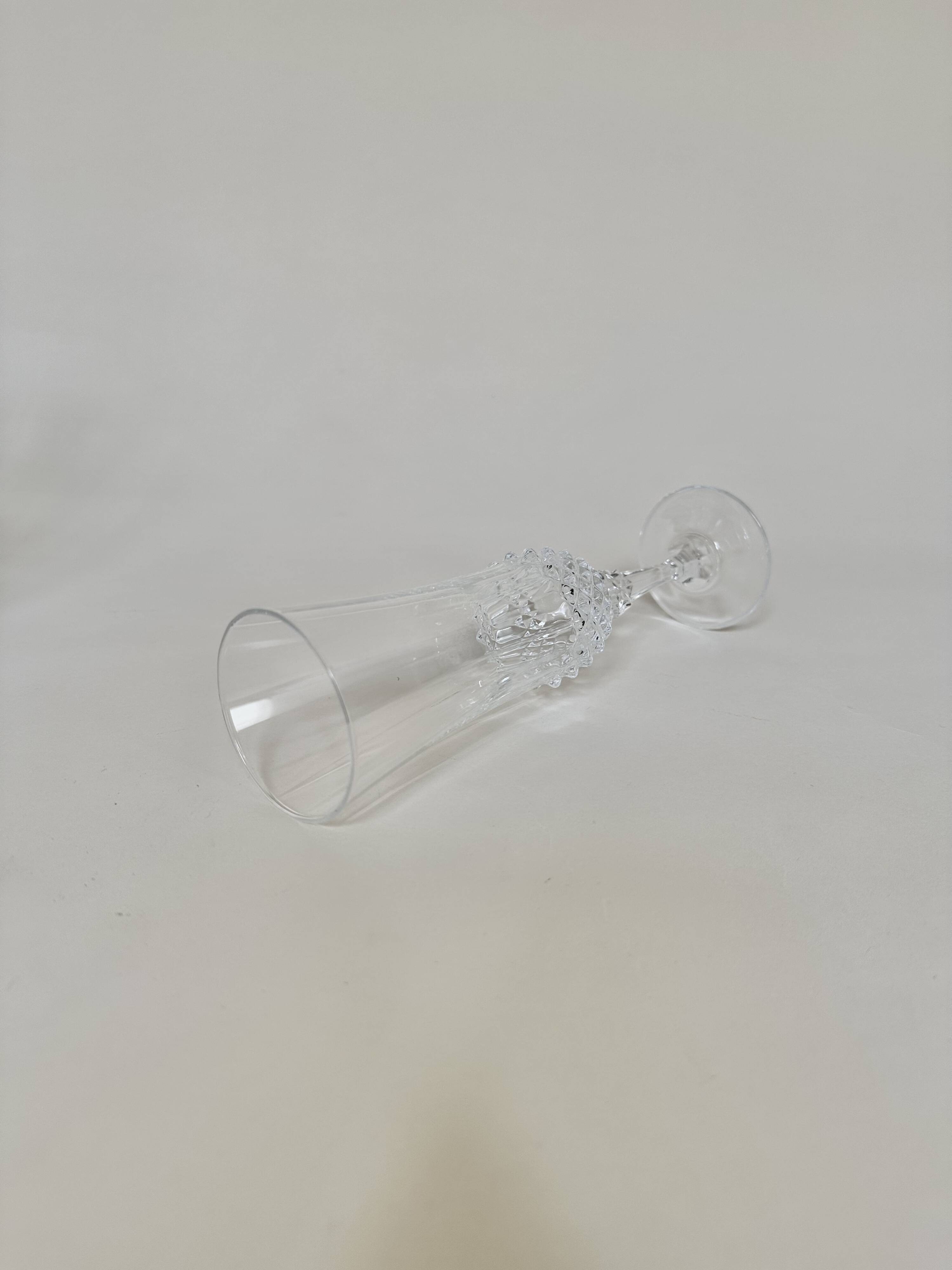 Set of 5 Cristal d'Arques champagne flutes