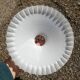 Vintage white scalloped opaline glass pendant lampshade