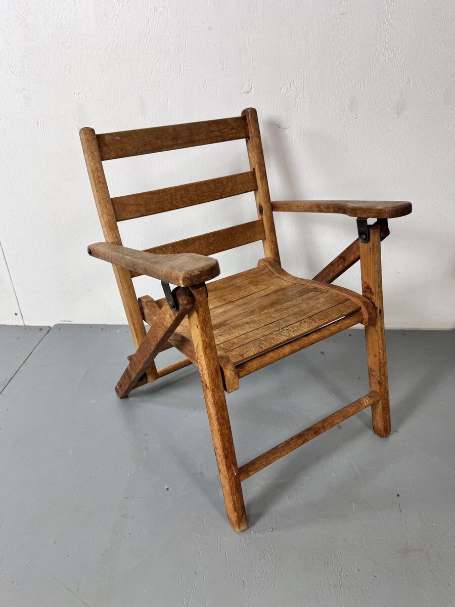 Mid-century wooden foldable children's chair, 1950s