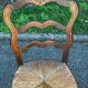 Set of 4 Louis XV straw chairs – solid wood – curved backrest