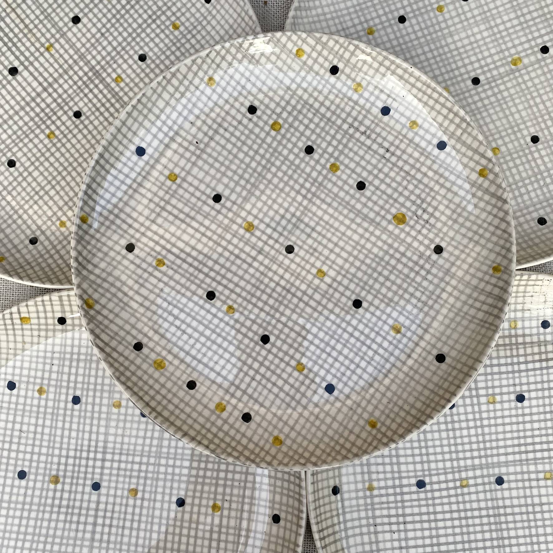 Villeroy & Boch Susanne flat plates, hand-painted decoration, 1960s.