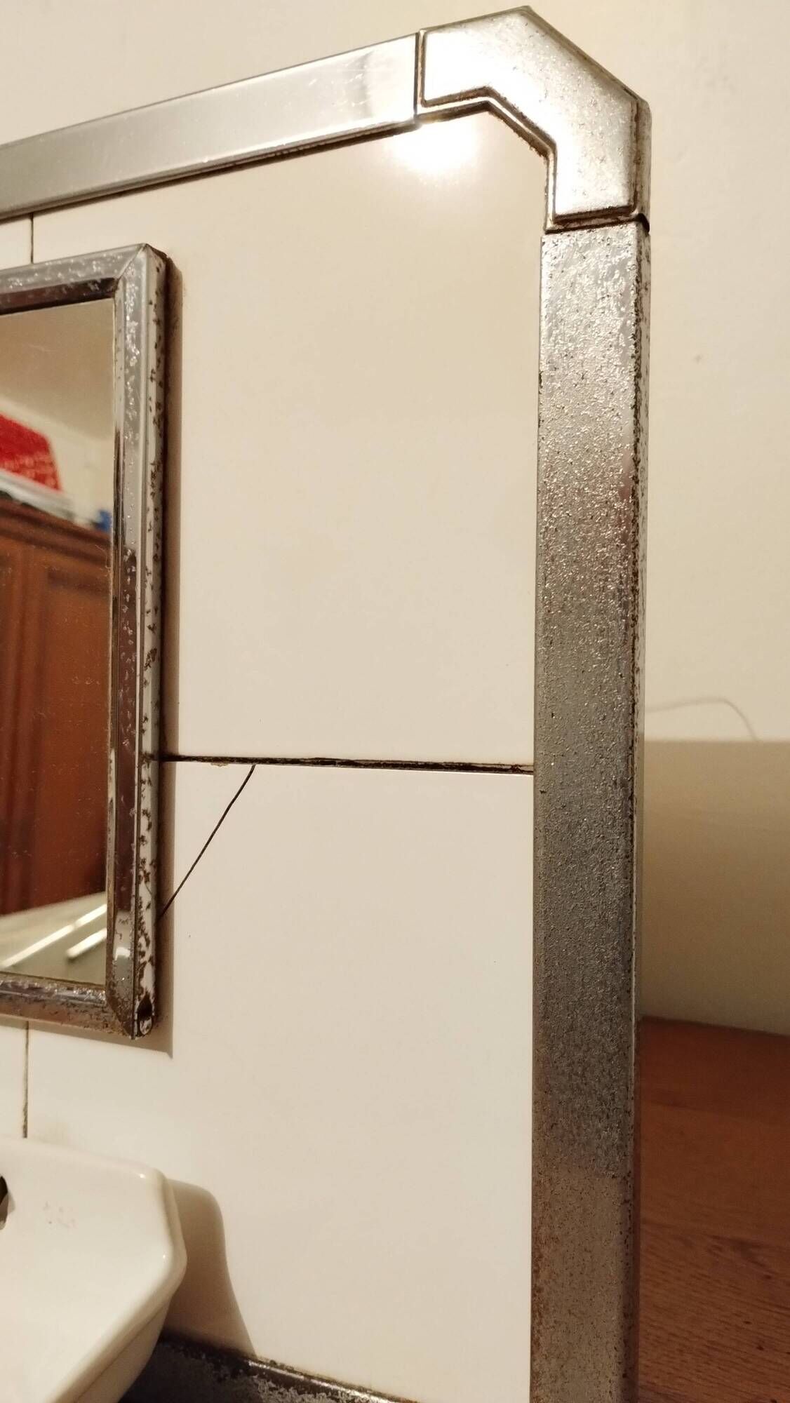 Vileroy & Boch Mettlach vintage bathroom mirror