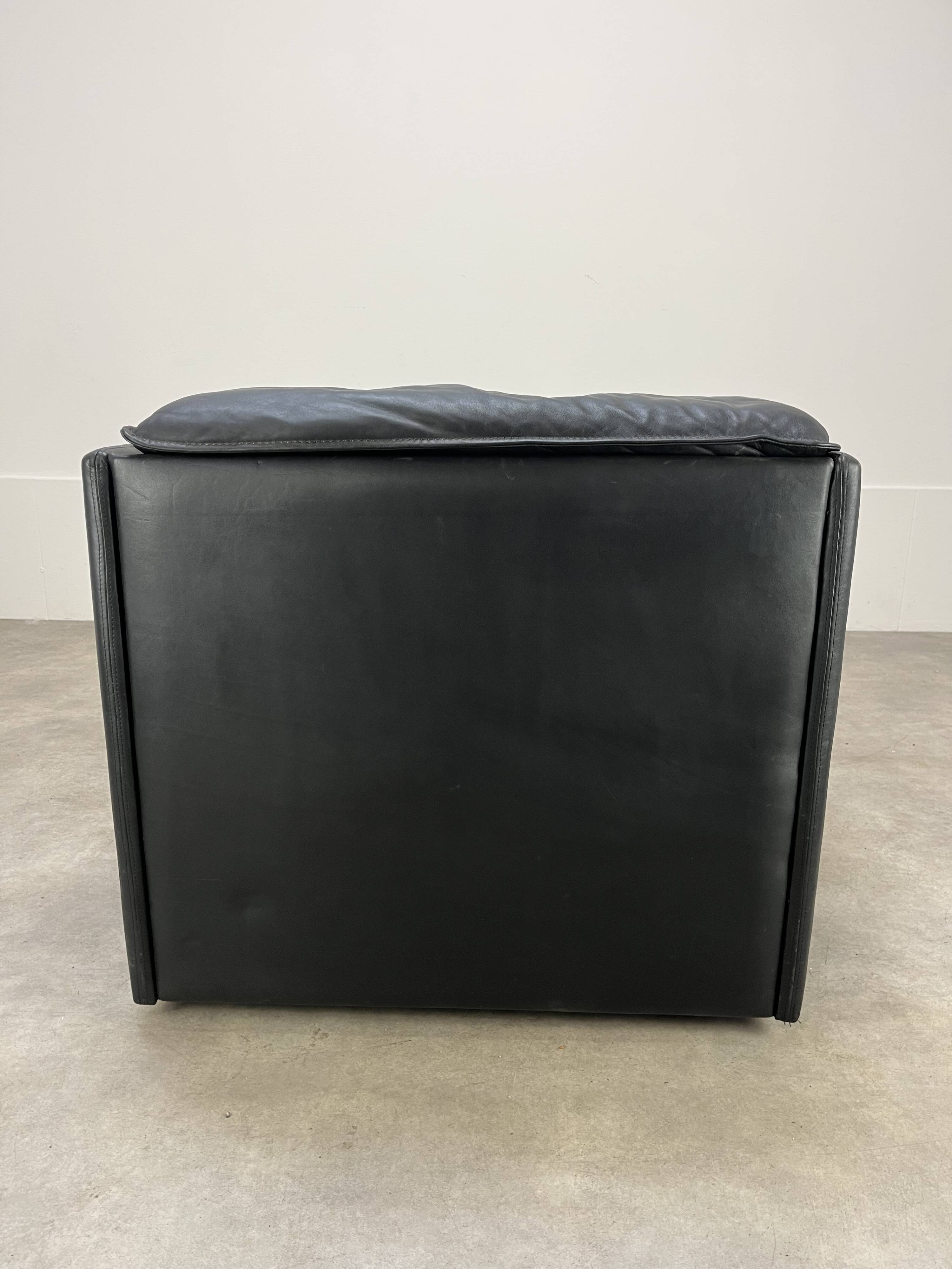 Fauteuil convertible cuir de Dreipunkt, années 70