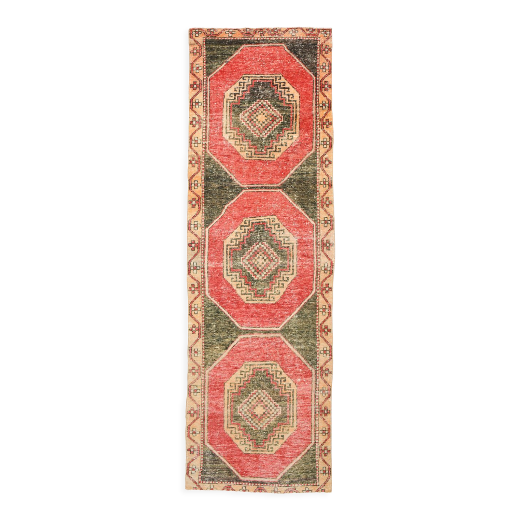 3x10 oriental geometric vintage runner rug,102x323cm