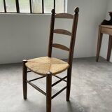 Rustic oak straw chair