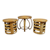 Rattan stools and table set