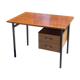 Desk of the 60s in mahogany base metal tubes 2 drawers