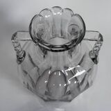 Baccarat crystal vase with handles, 19th century, cut sides