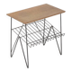 Table basse stringboard vintage teck et fils d'acier Longeur 50cm 1950 Suède