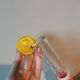 Vintage pink scoubidou carafe