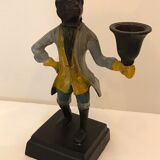 Cast iron servant monkey candle holder