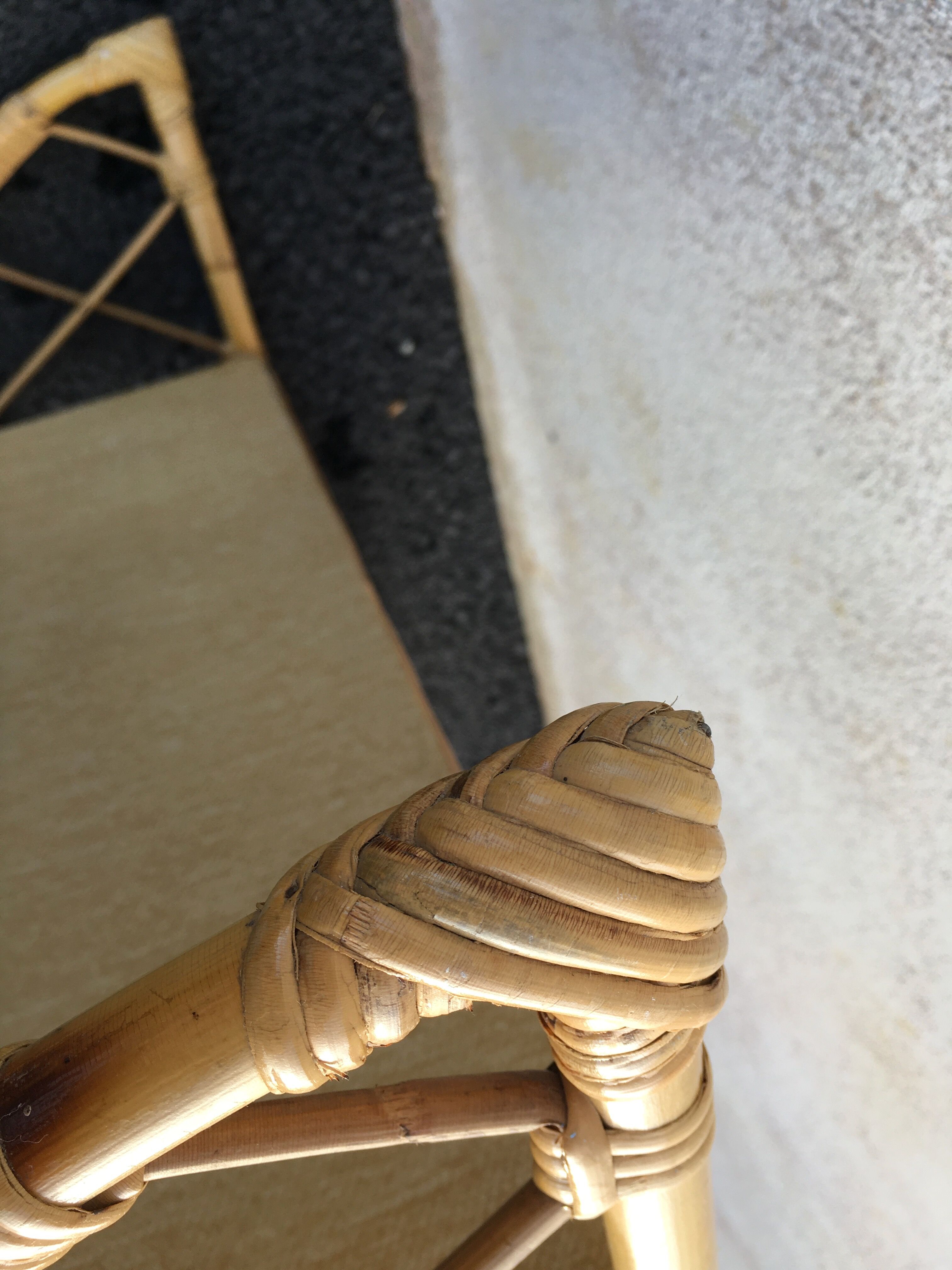 Vintage rattan wall shelf