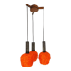 Space Age orange lucite spaghetti 3-light chandelier