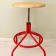 Adjustable vintage workshop stool