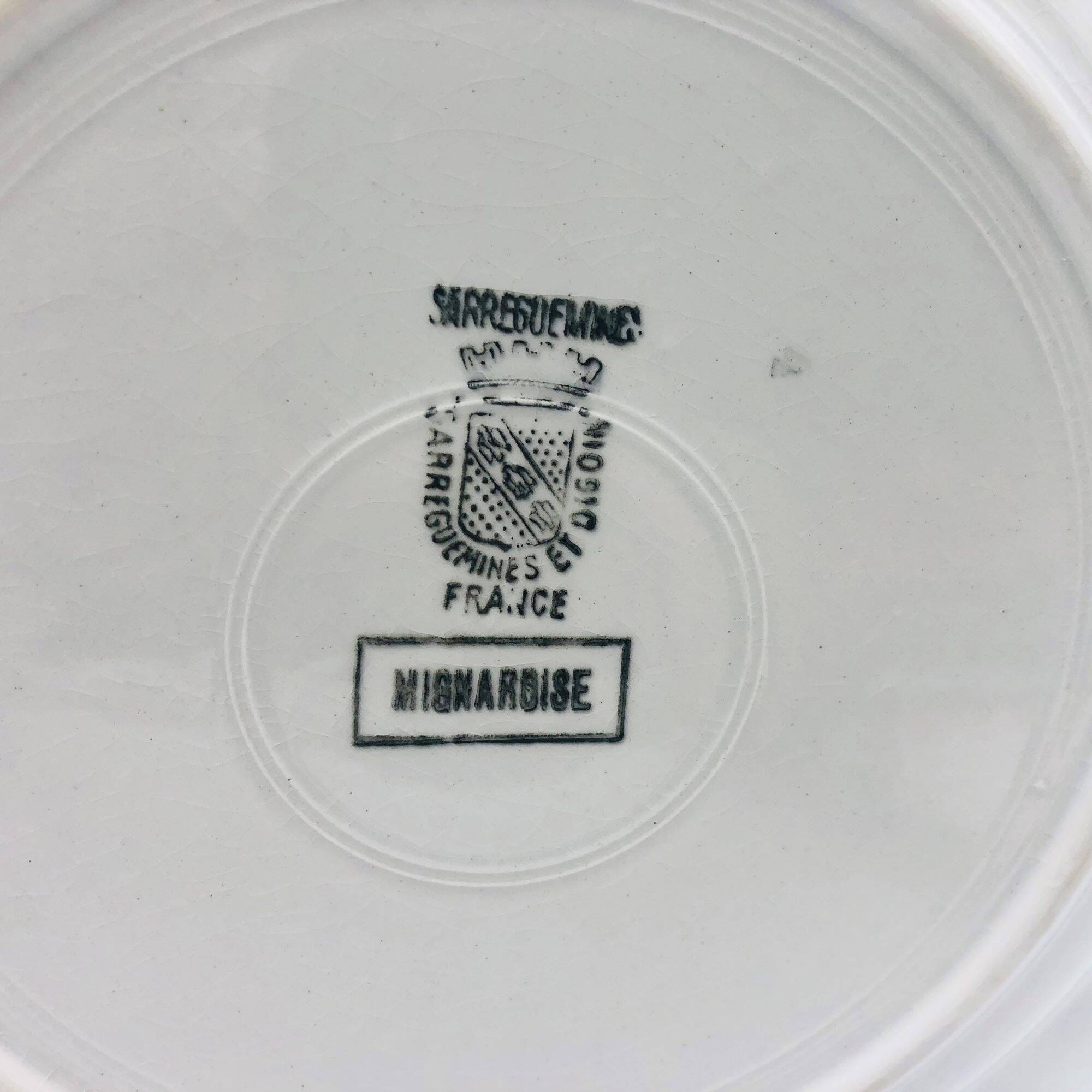 6 Sarreguemines flat plates “Mignardise” model