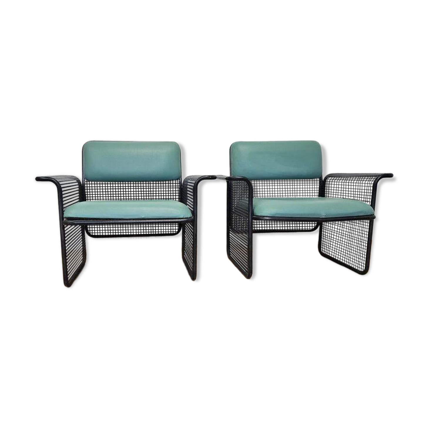 Set of Two Rare Metal Armchairs Talin Vicenza, Italy, 1970s