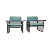 Set of Two Rare Metal Armchairs Talin Vicenza, Italy, 1970s