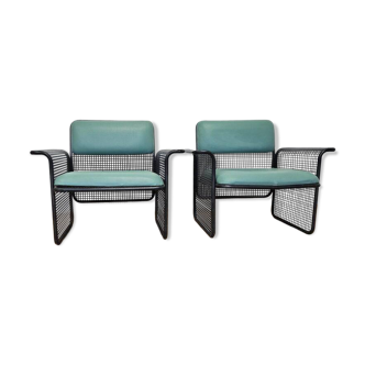 Set of Two Rare Metal Armchairs Talin Vicenza, Italy, 1970s