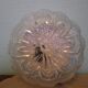 Round pressed glass ceiling light, floral center