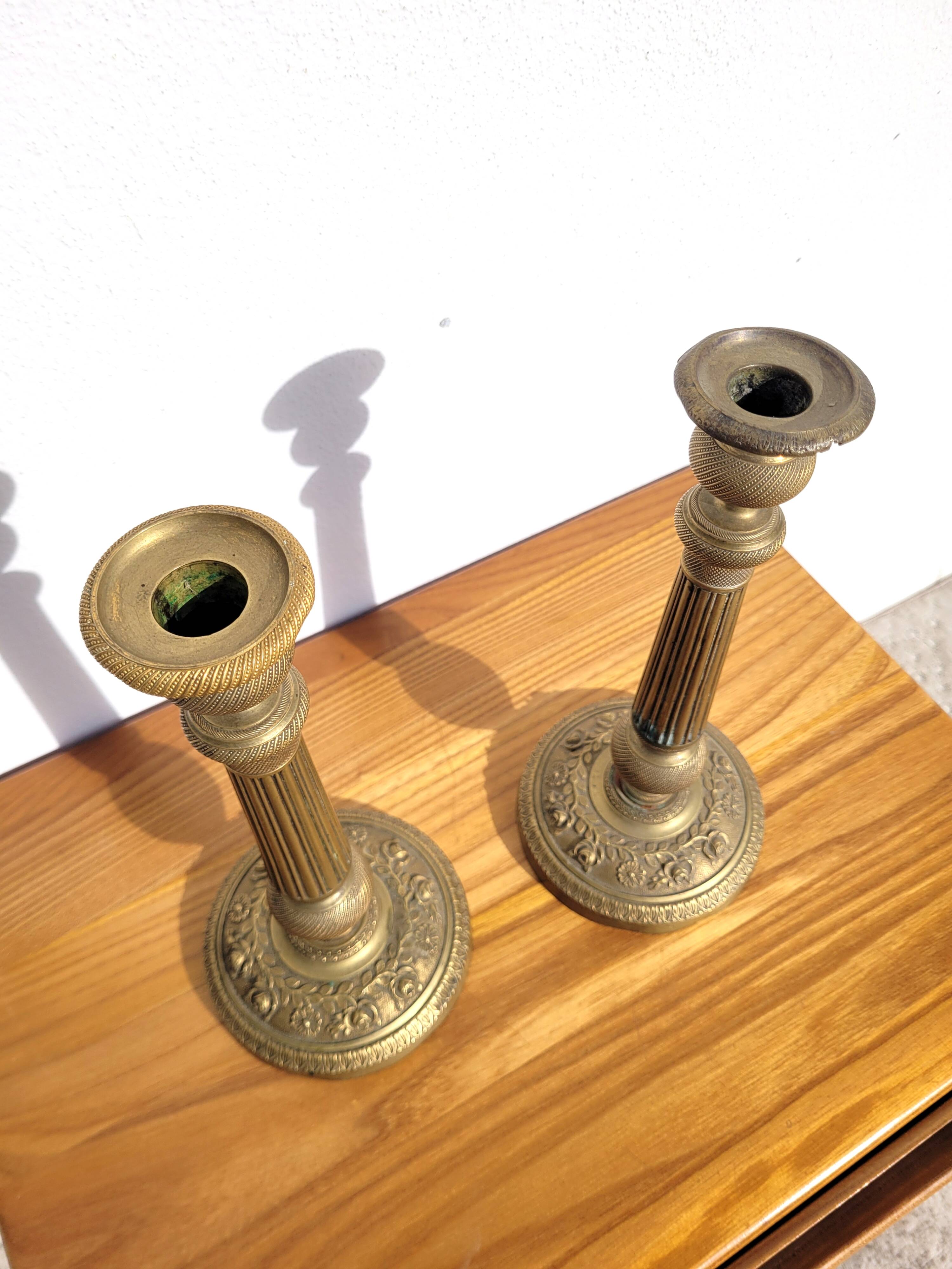 Pair of 19th century Neoclassical candlesticks