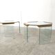 Pair of vintage brass and glass side tables,  1970s