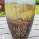 Large Cylindrical Vase in Murano Blown Art Glass/Gold Glitter