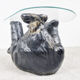 Sculptural black bear coffee table, 1970s