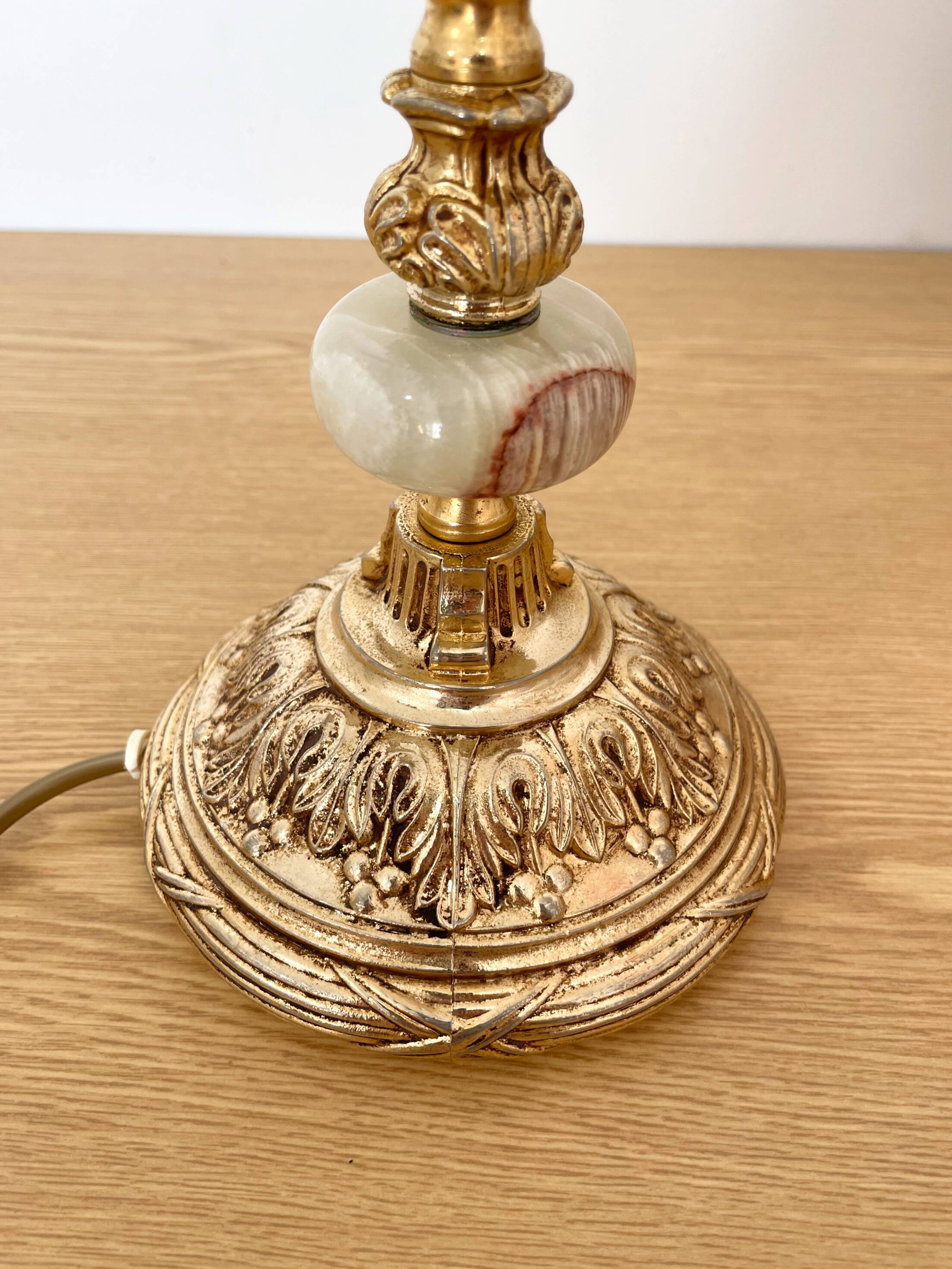 Vintage lamp in onyx and gilded brass - 1950s/60s