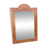 Painted Wooden Mirror 20th Century Glass 79 x 54 cm