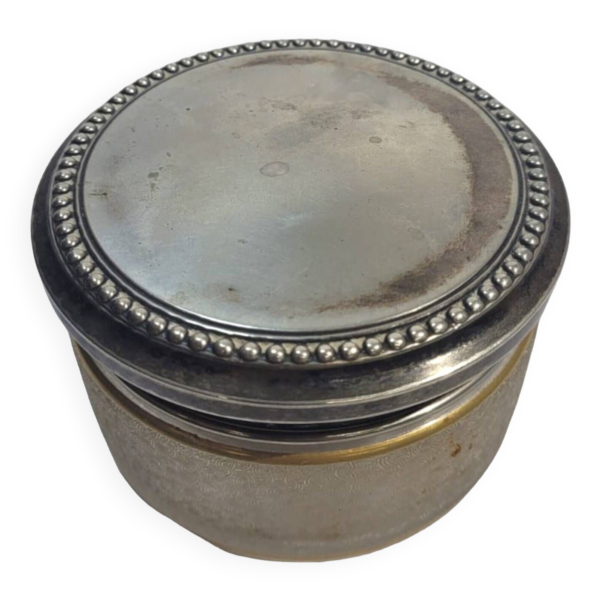 Crystal pot and silver metal lid