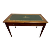 Bureau Louis XVI tapis cuir vert avec tablettes