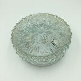 Round ceiling lamp in molded glass with relief