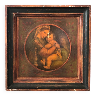 Old Italian Square Frame Black Wood